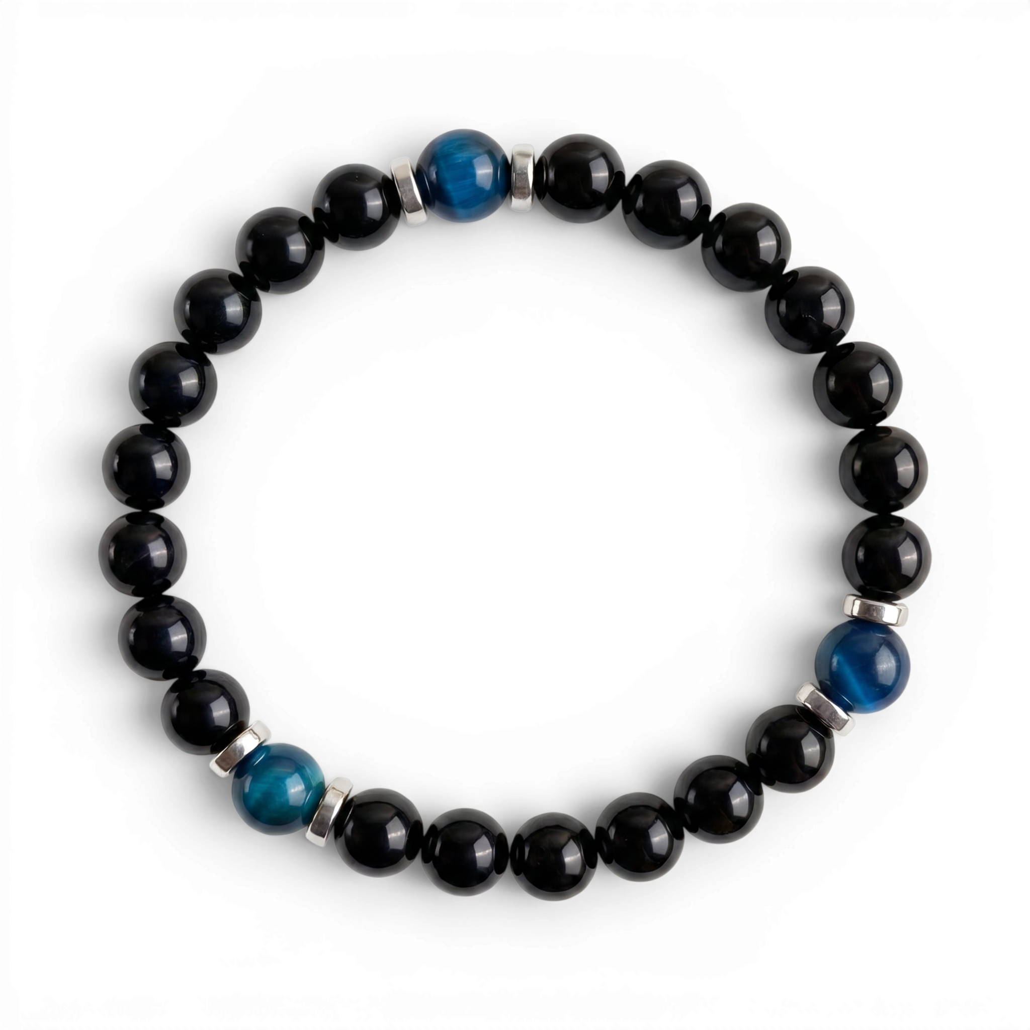 Obsidian & Blue Tiger's Eye 'Vigilance' Bracelet
