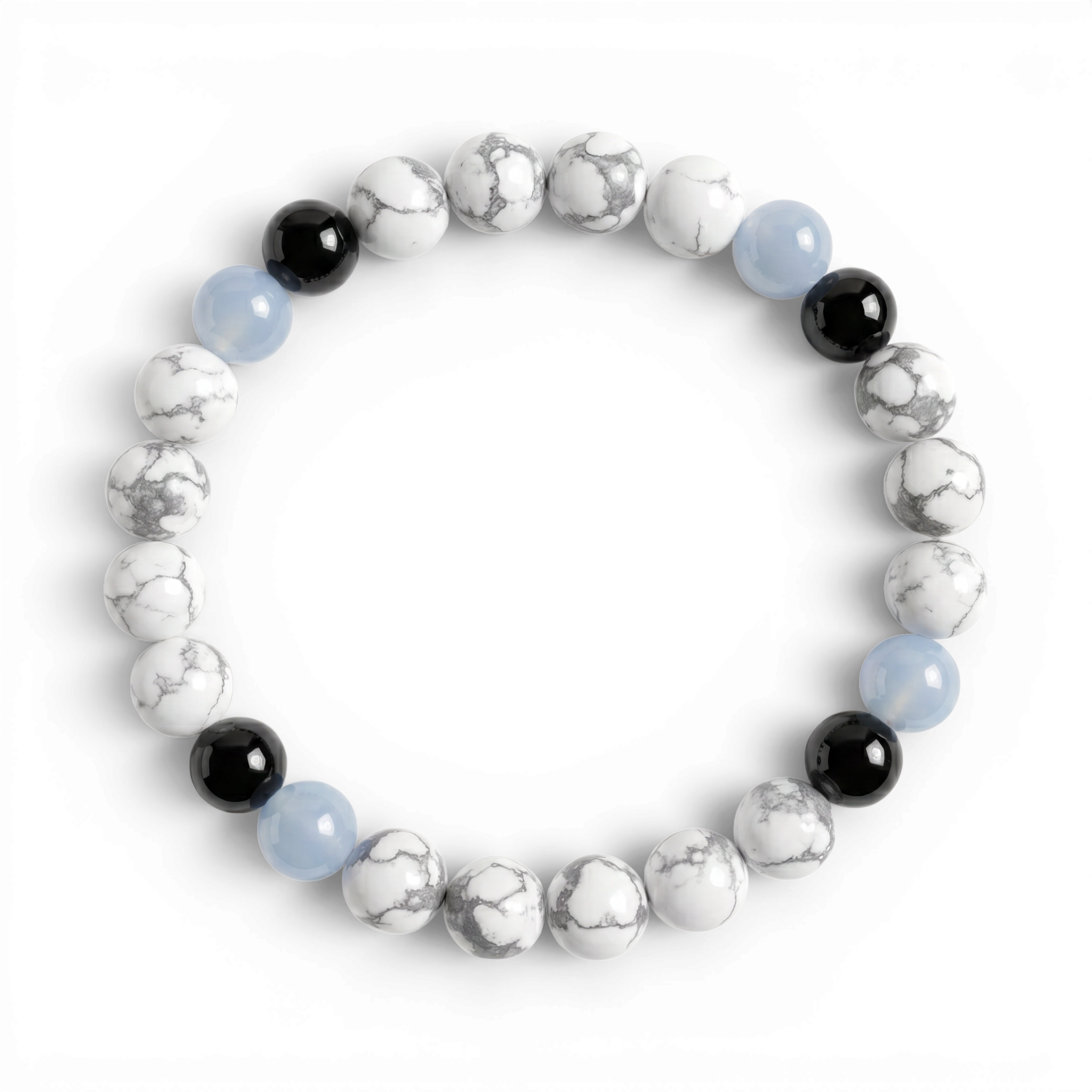 Obsidian & Howlite 'Restful Balance' Bracelet
