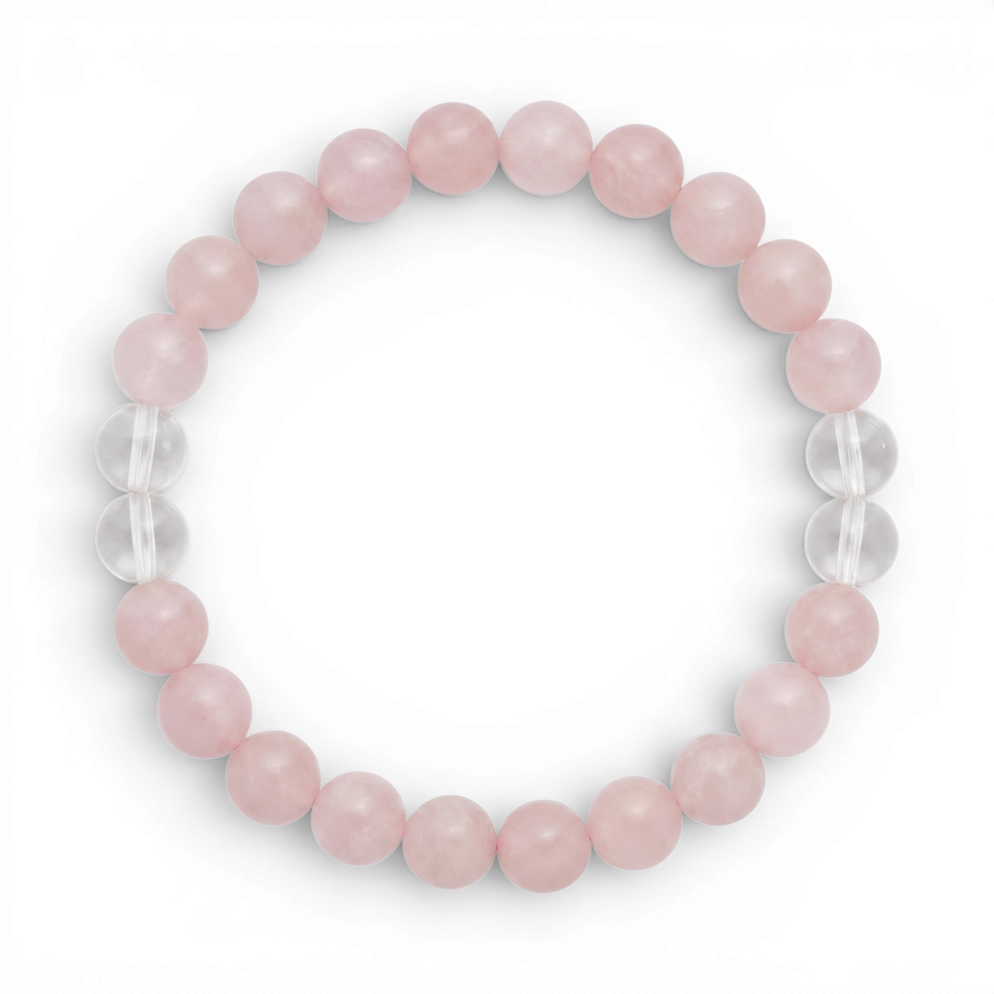 Clear Quartz & Rose Quartz 'Heartfelt Clarity' Bracelet