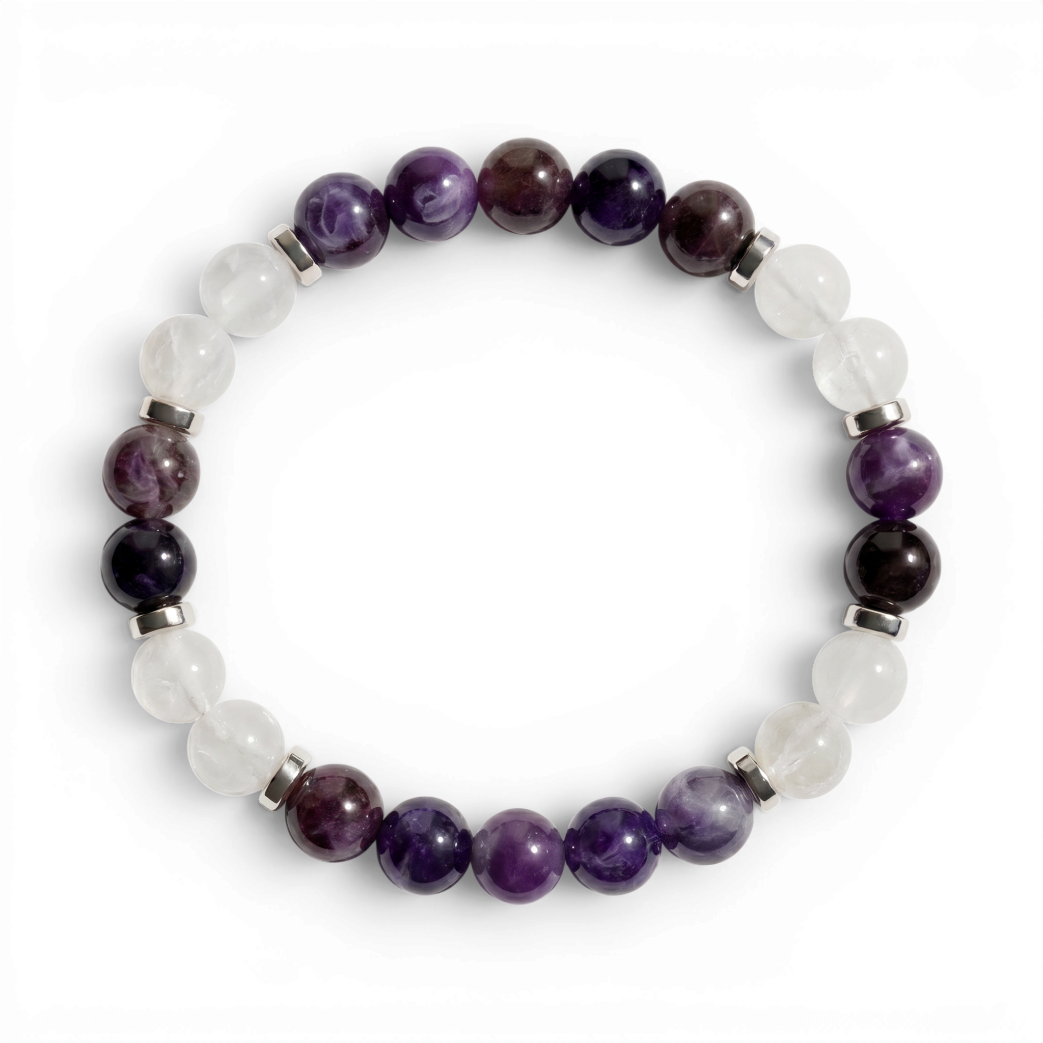 Amethyst & White Jade 'Grace' Bracelet