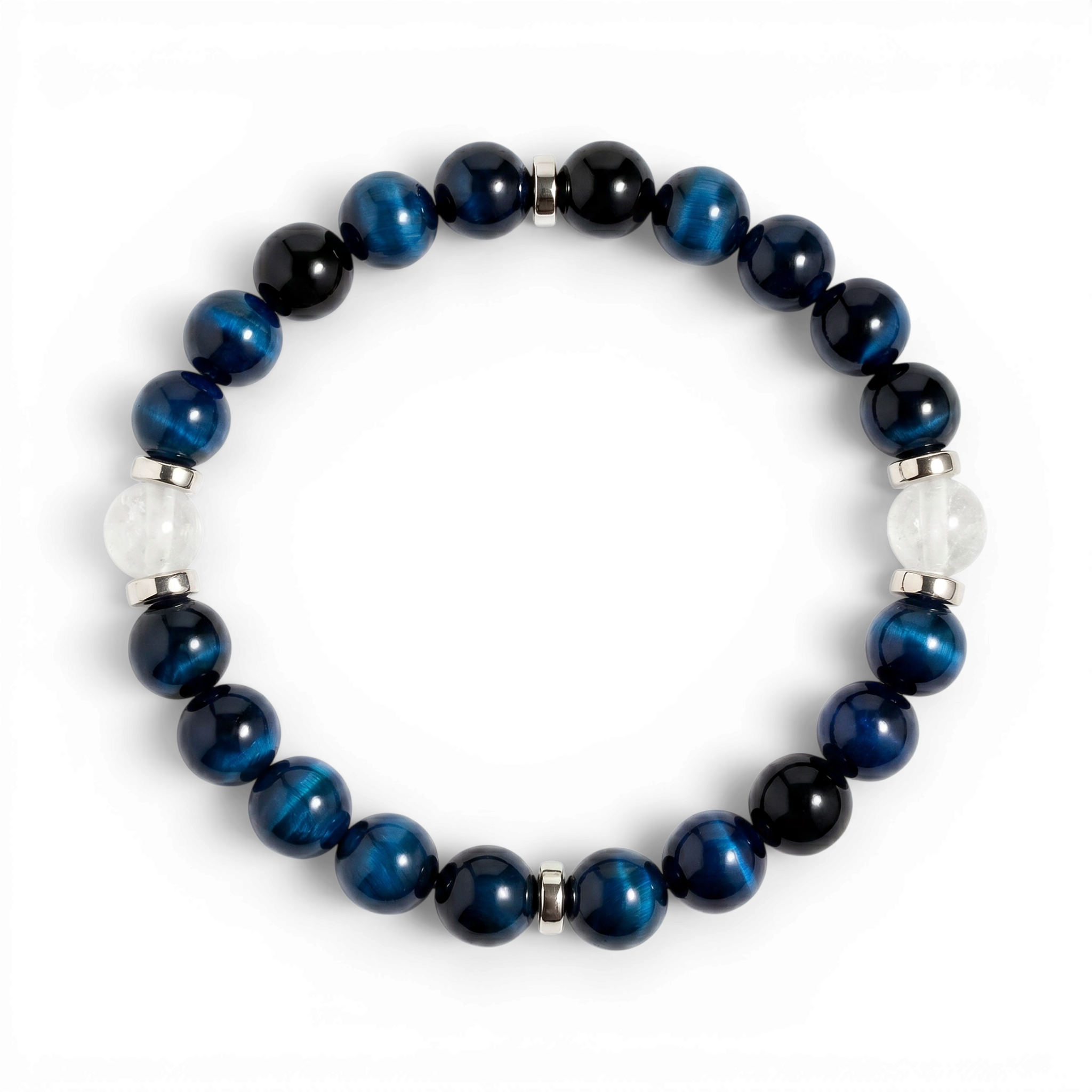 Blue Tiger's Eye & White Jade 'Brilliance' Bracelet