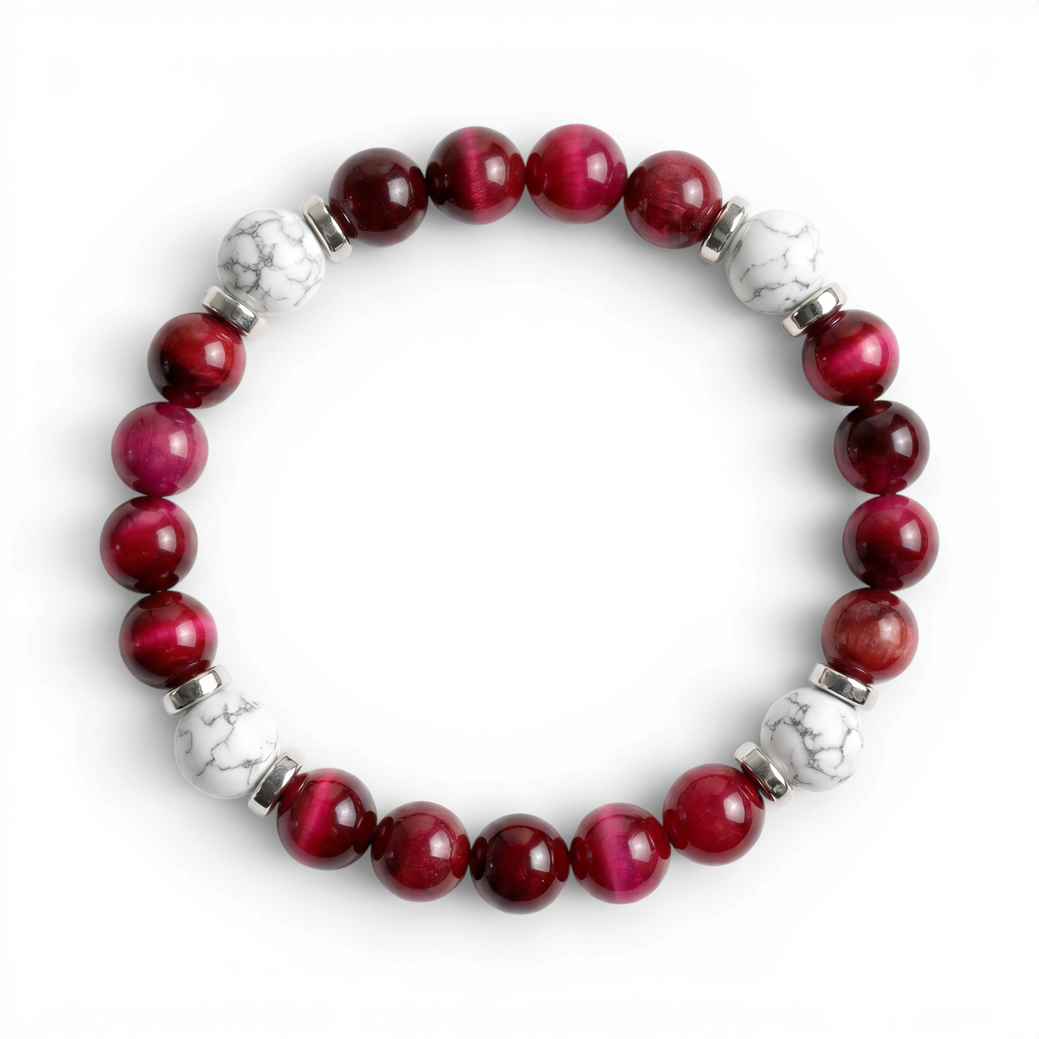 Pink Tiger's Eye & Howlite 'Cheerful Spirit' Bracelet