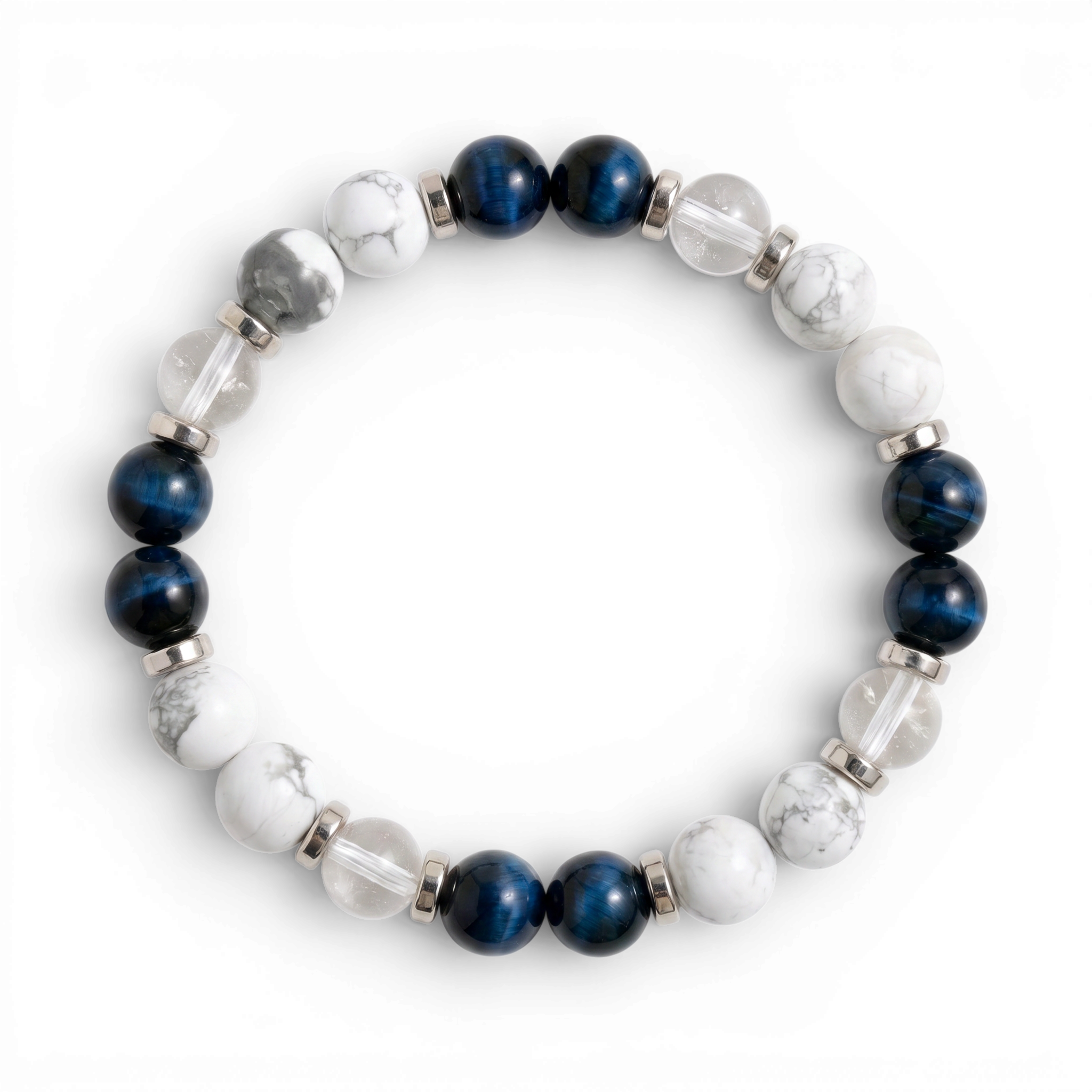 Blue Tiger's Eye & Clear Quartz 'Stillness' Bracelet
