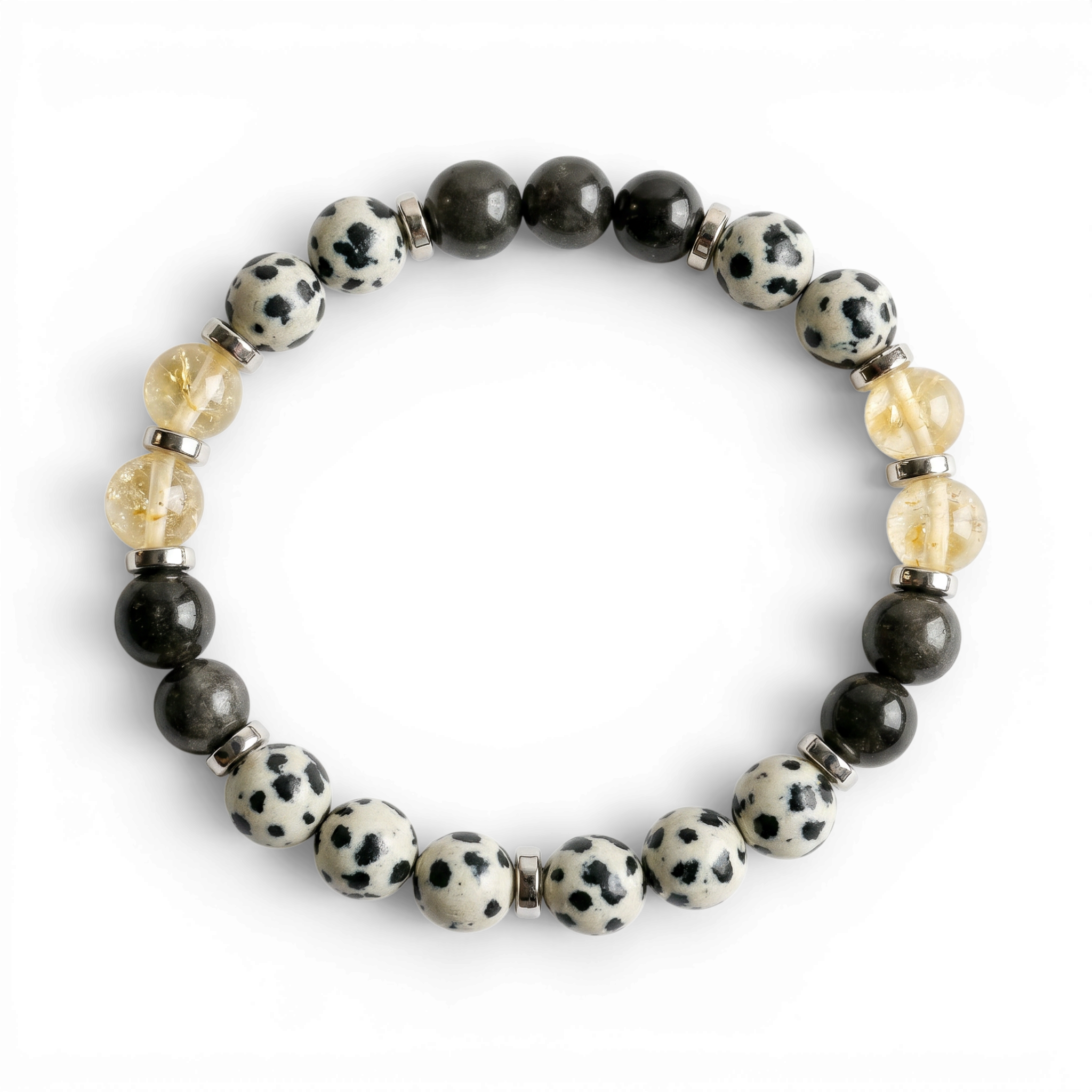 Citrine & Dalmatian Jasper 'Upbeat Focus' Bracelet