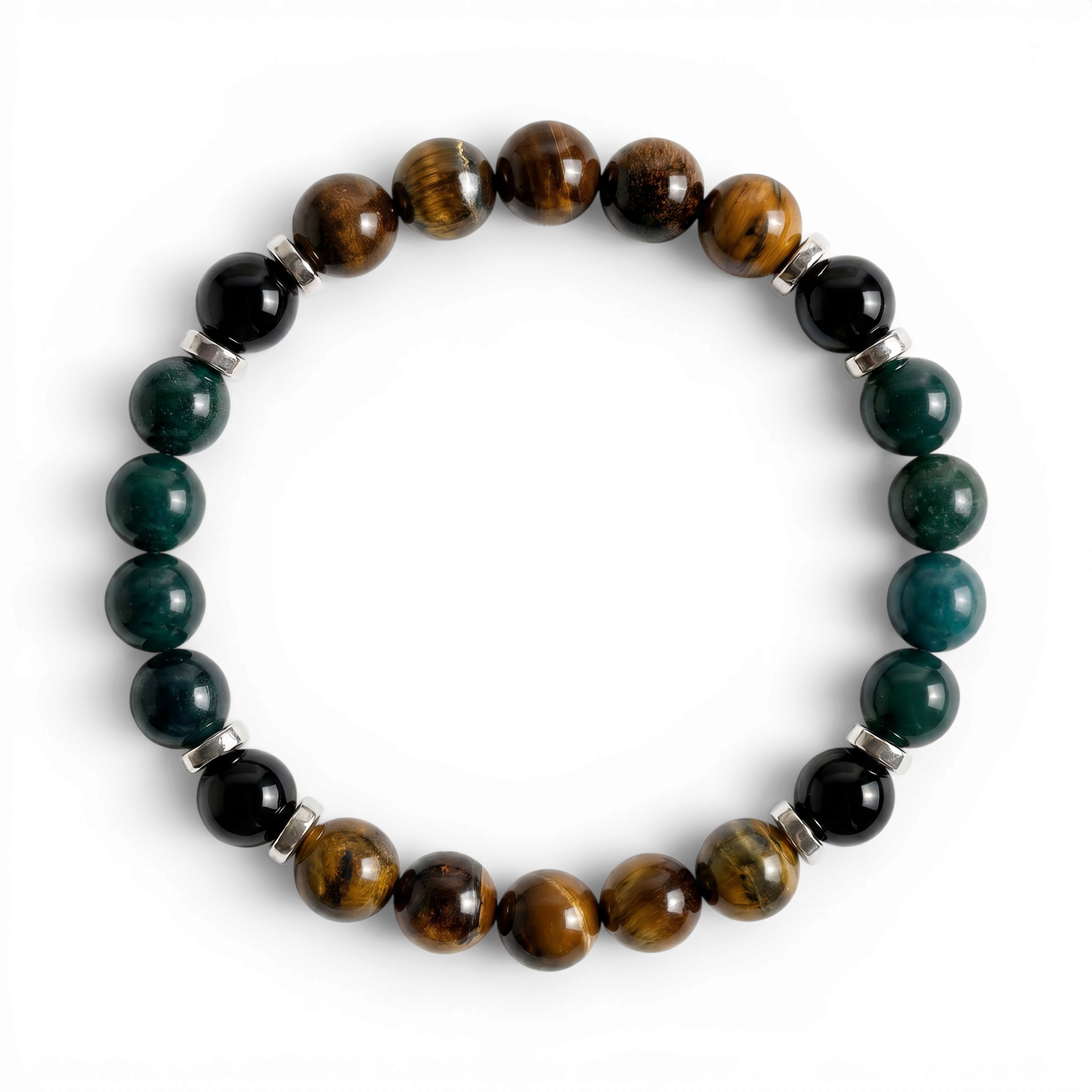 Tiger's Eye & Moss Agate 'Rooted Power' Bracelet