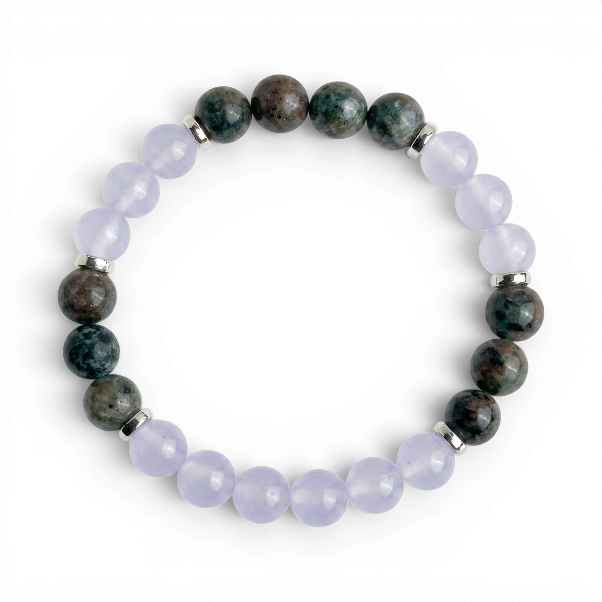 Yooperlite & Violet Chalcedony 'Evening Ease' Bracelet
