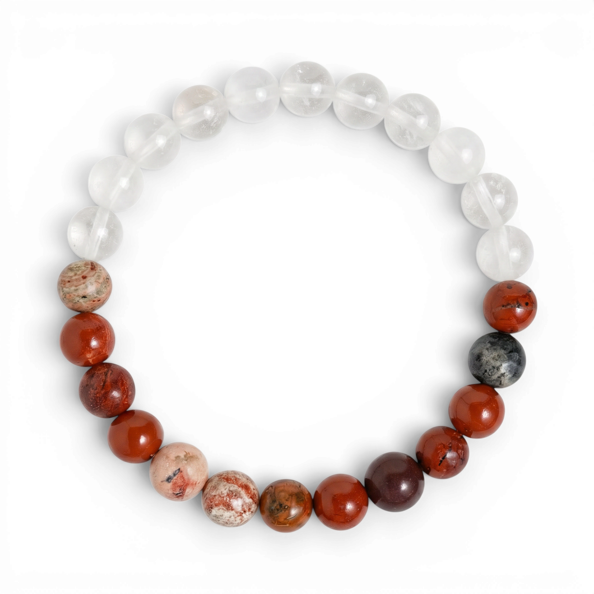 Red Jasper & White Jade 'Gentle Power' Bracelet