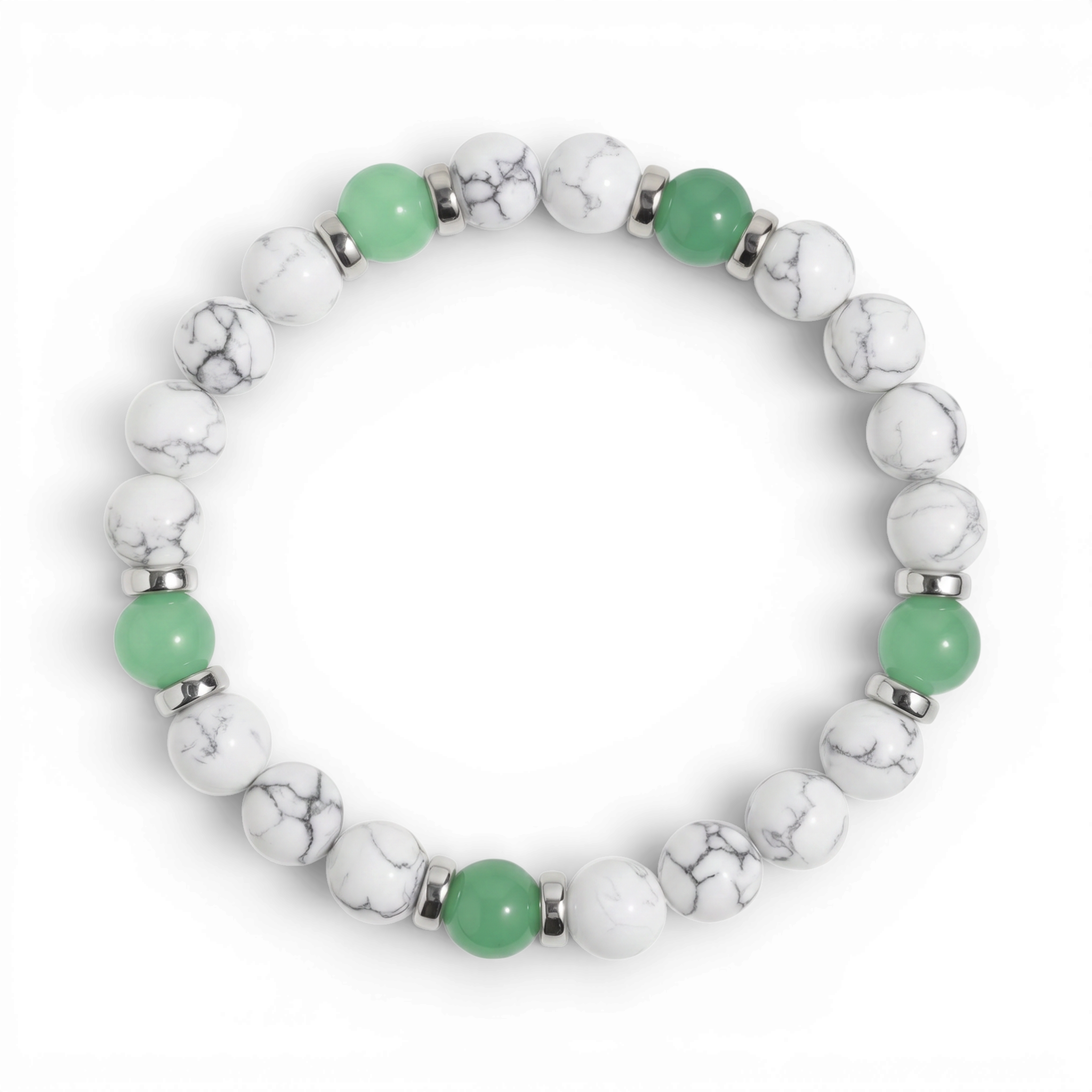 Howlite & Green Aventurine 'Easy Balance' Bracelet