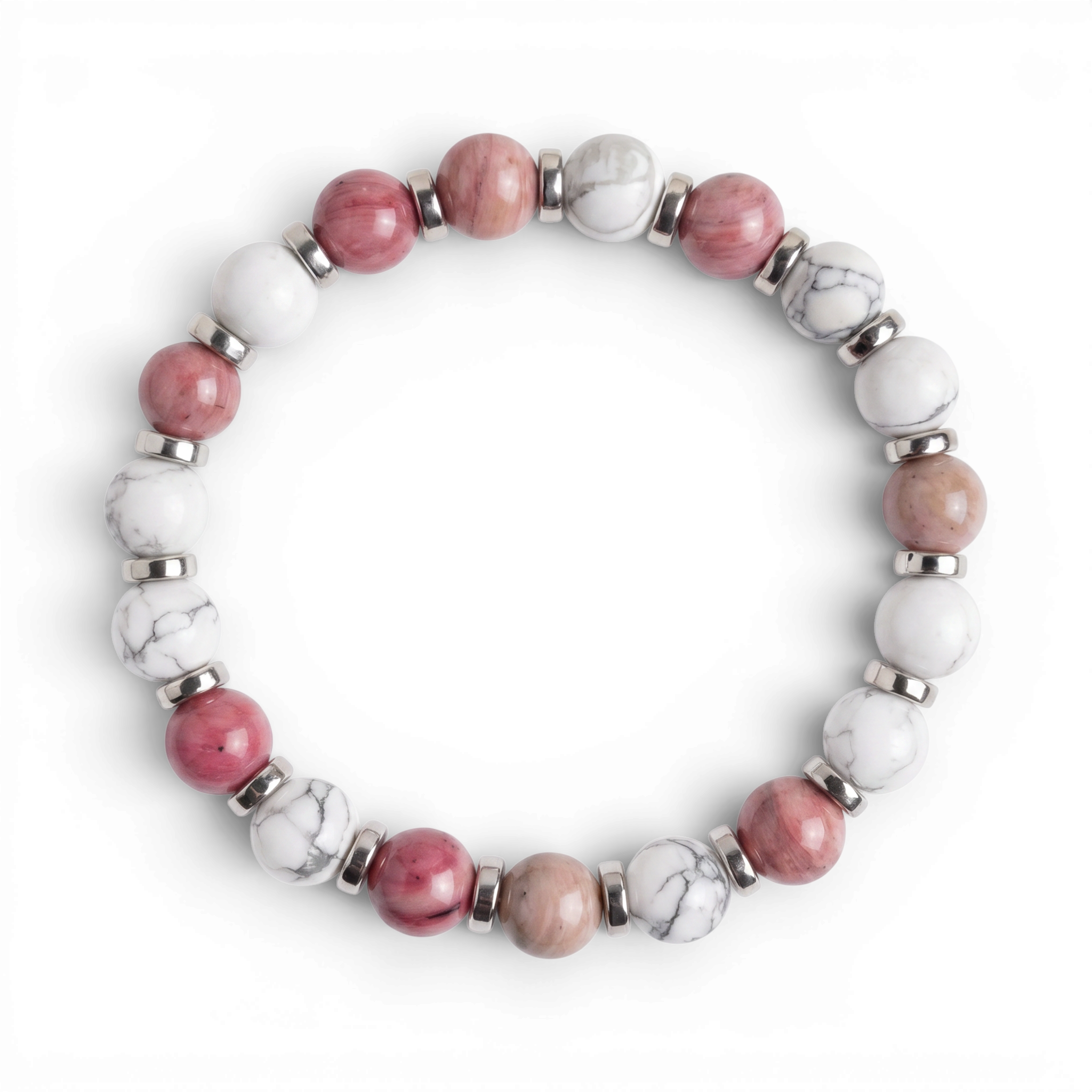 Howlite & Rhodonite 'Calming Heart' Bracelet
