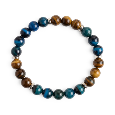 Royal Blue Tiger's Eye & Tiger's Eye 'Purpose' Bracelet