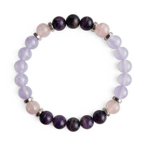 Rose Quartz & Purple Tiger's Eye 'Inspire' Bracelet