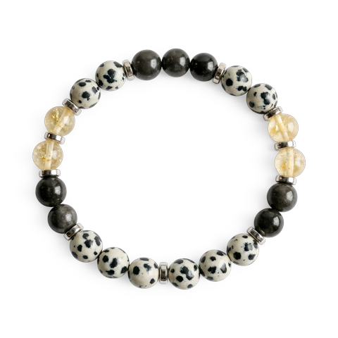 Citrine & Dalmatian Jasper 'Upbeat Focus' Bracelet