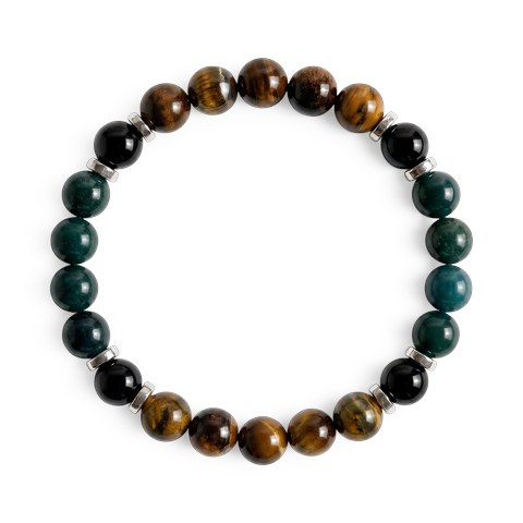 Tiger's Eye & Moss Agate 'Rooted Power' Bracelet