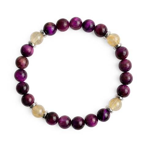 Purple Tiger's Eye & Citrine 'Focused Power' Bracelet