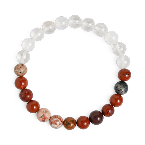 Red Jasper & White Jade 'Gentle Power' Bracelet