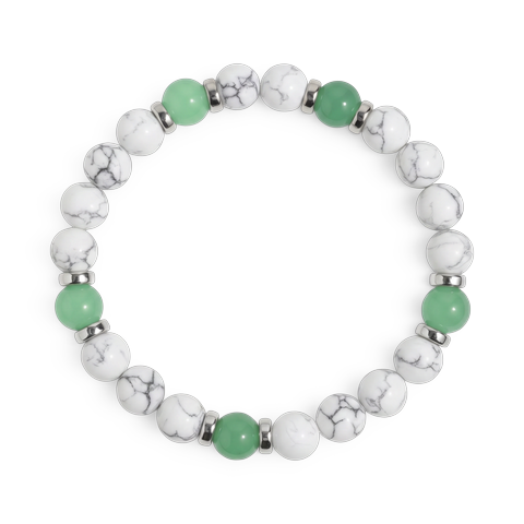 Howlite & Green Aventurine 'Easy Balance' Bracelet