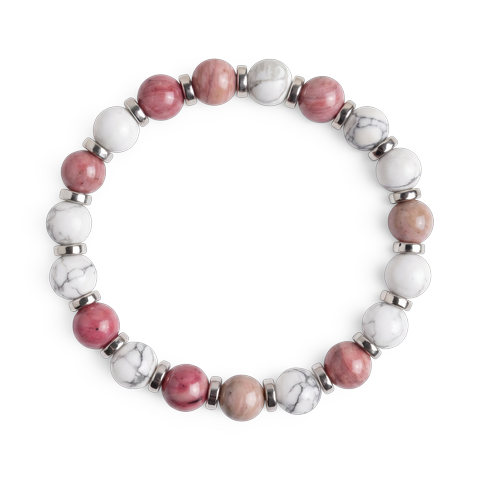 Howlite & Rhodonite 'Calming Heart' Bracelet