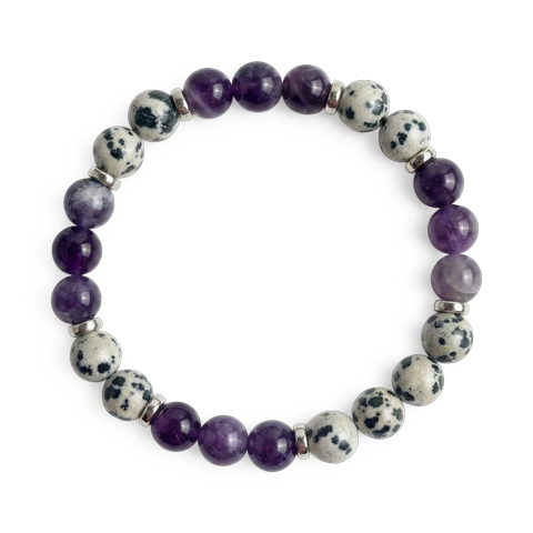 Rose Quartz & Purple Tiger's Eye 'Inspire' Bracelet — Evolve Mala