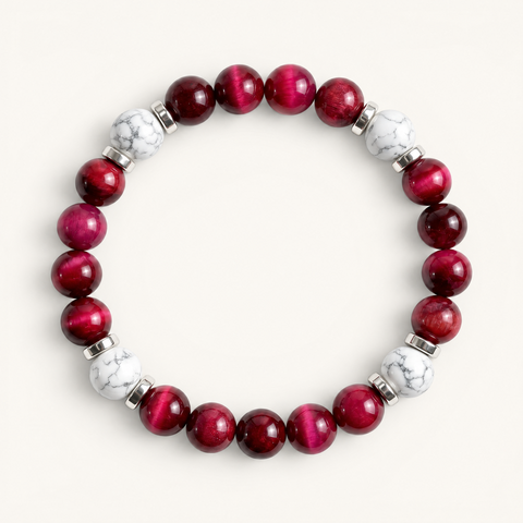 Pink Tiger's Eye & Howlite 'Cheerful Spirit' Bracelet