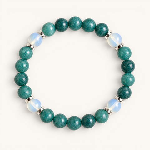 Red Jasper & White Jade 'Gentle Power' Bracelet — Evolve Mala