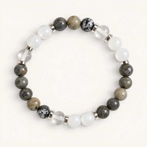 Red Jasper & White Jade 'Gentle Power' Bracelet — Evolve Mala