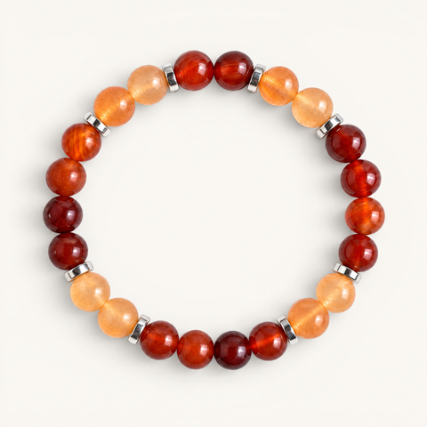 Red Agate & Orange Chalcedony 'Inner Fire' Bracelet