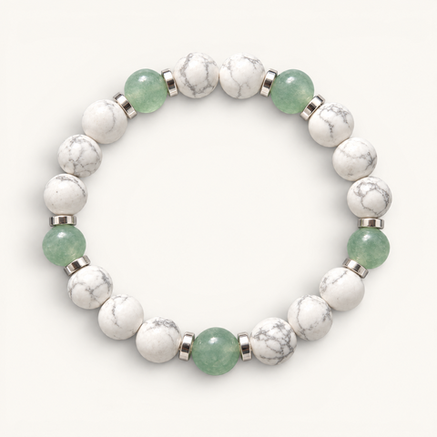Howlite & Green Aventurine 'Easy Balance' Bracelet