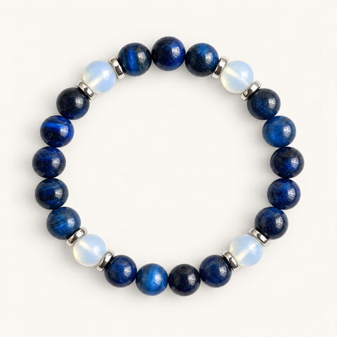 Royal Blue Tiger's Eye & Opalite 'Poise' Bracelet