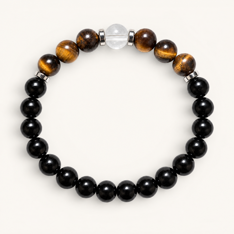 Clear Quartz & Tiger's Eye 'Resolve' Bracelet